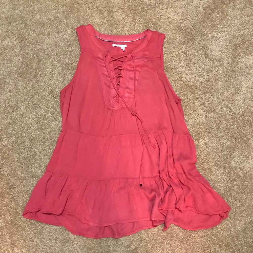 Lace up tiered tank Anthropologie